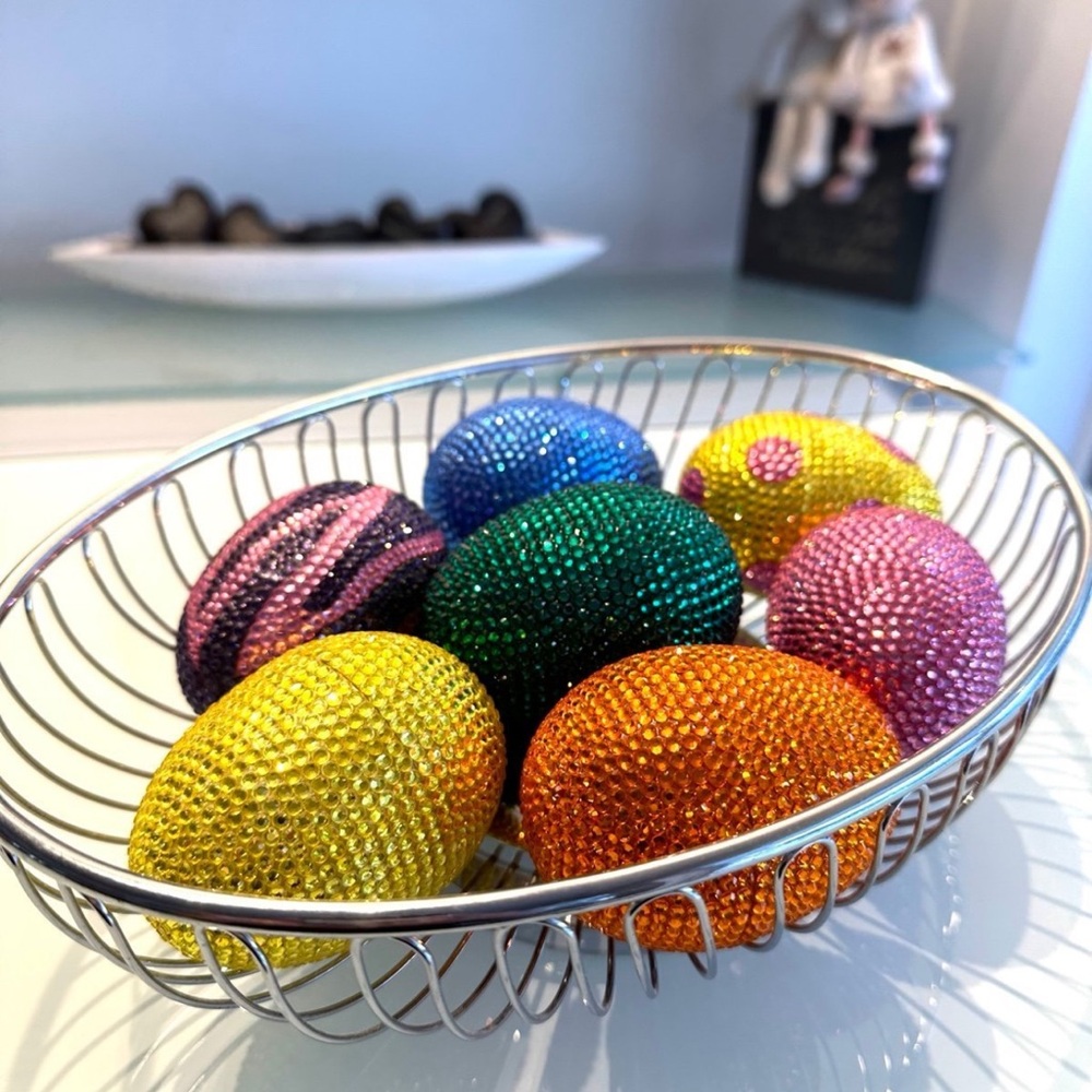 Swarovski Crystal custom Easter Egg basket centerpiece home decor